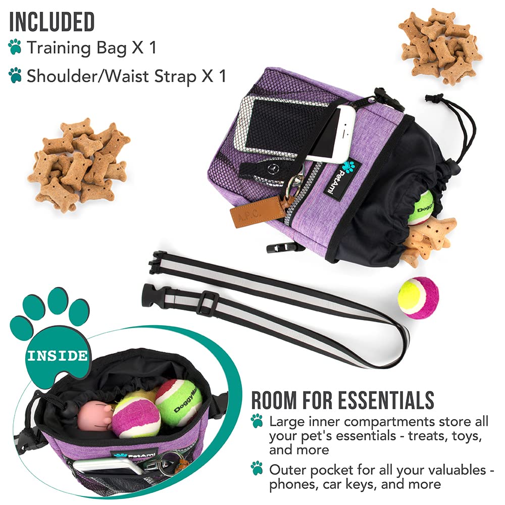 PetAmi pouch front pocket and zipper pocket organize essentials on walks.
