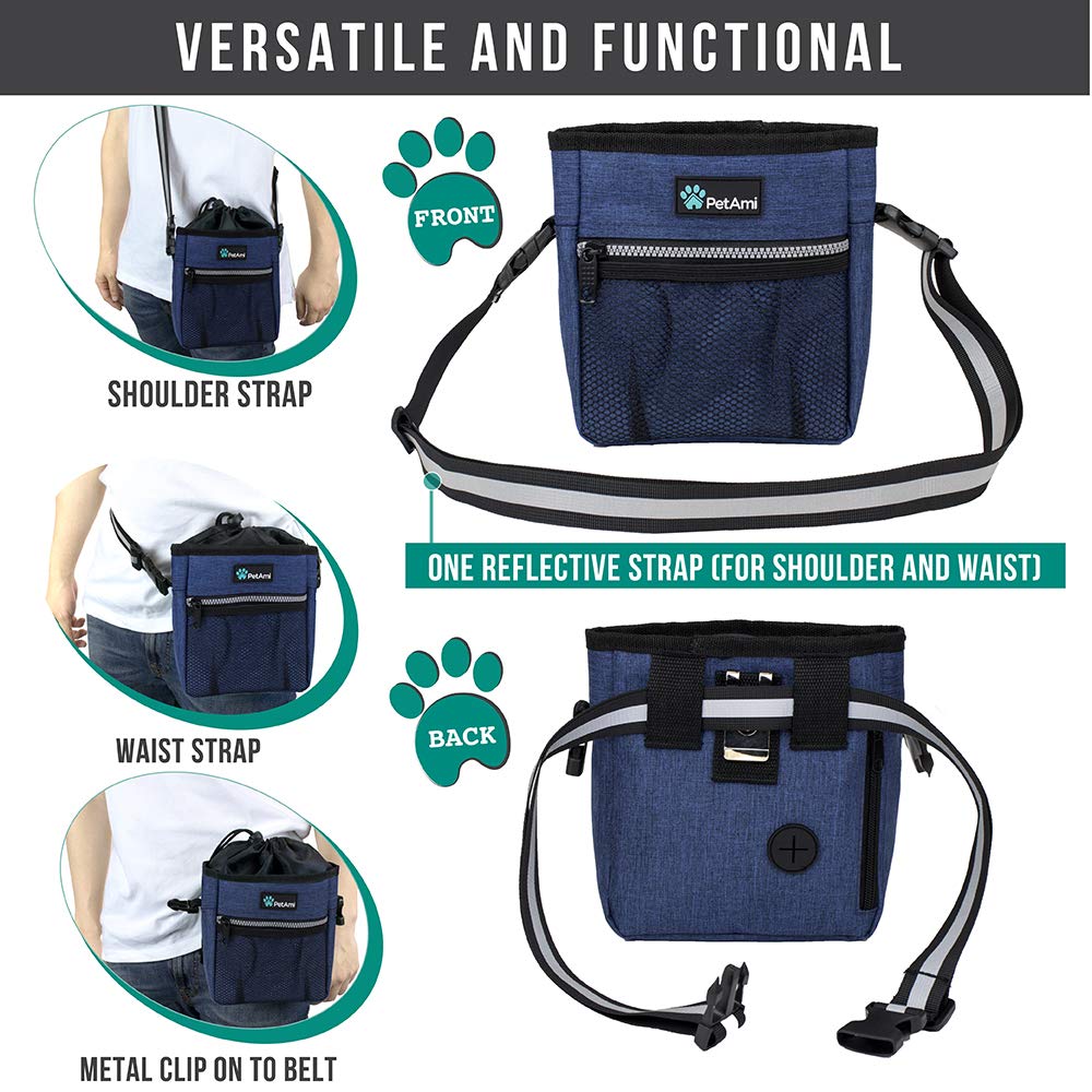 PetAmi Dog Treat Pouch with poop bag dispenser enables quick bag access