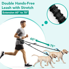 PetAmi dual dog leashes extended to 60-70 inches for better control.