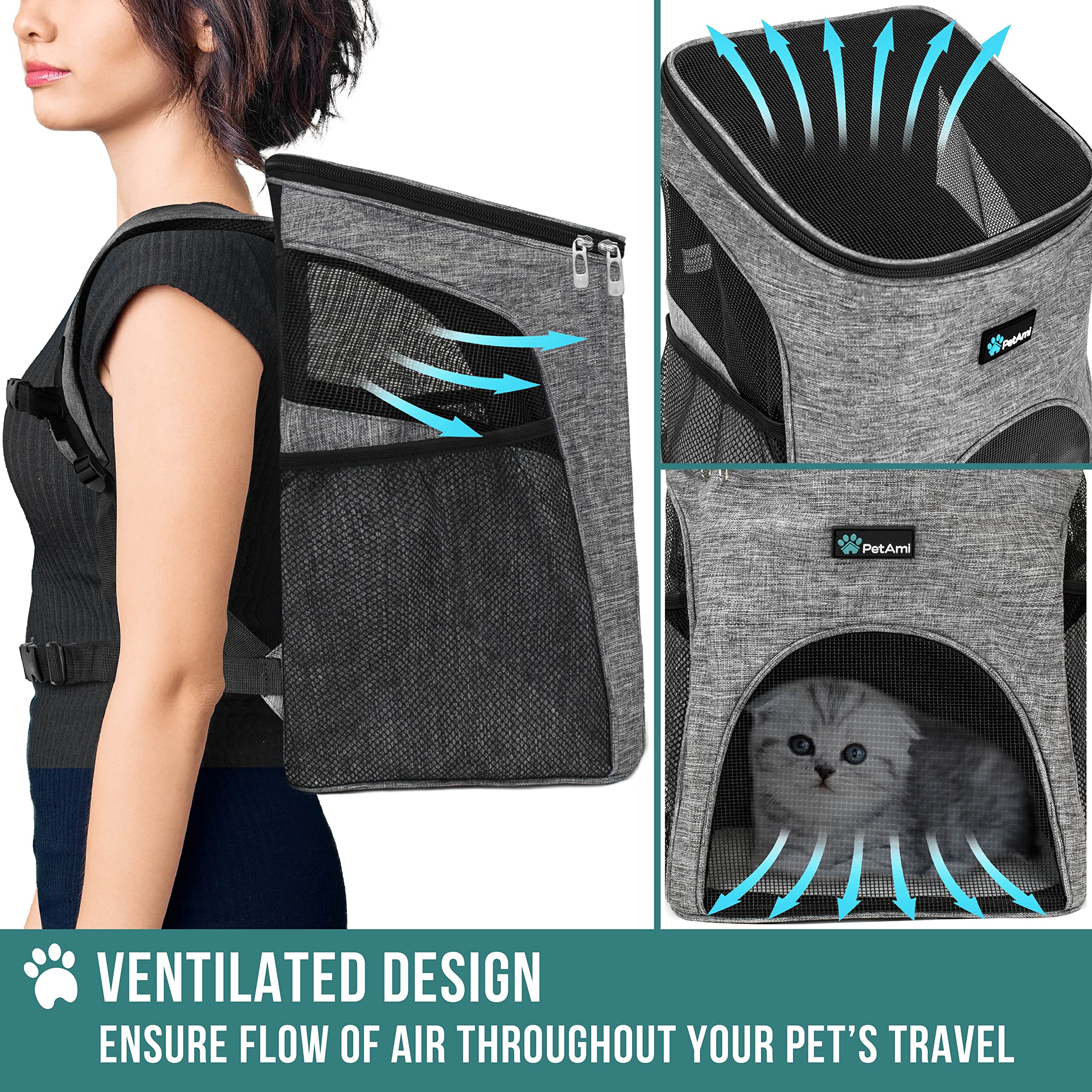 PetAmi durable 6000D polyester for lasting travel use