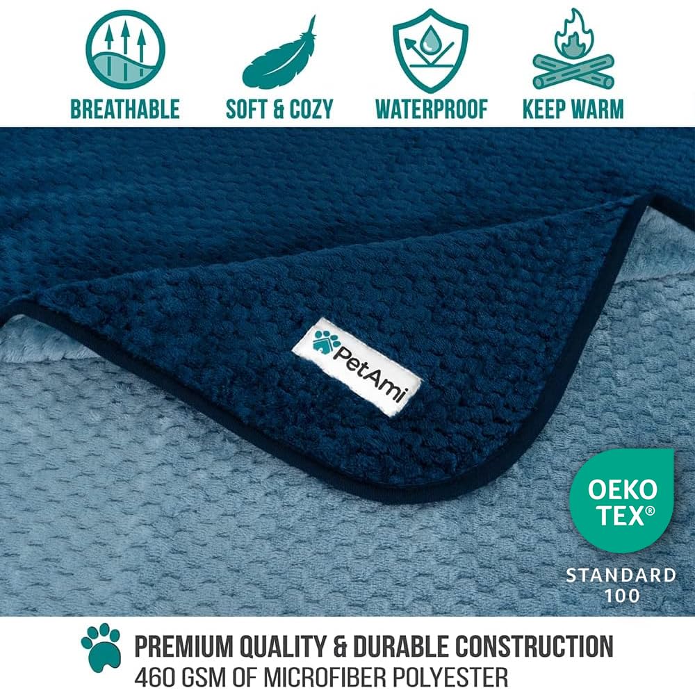 PetAmi durable edge-stitching blanket provides long-lasting couch protection.