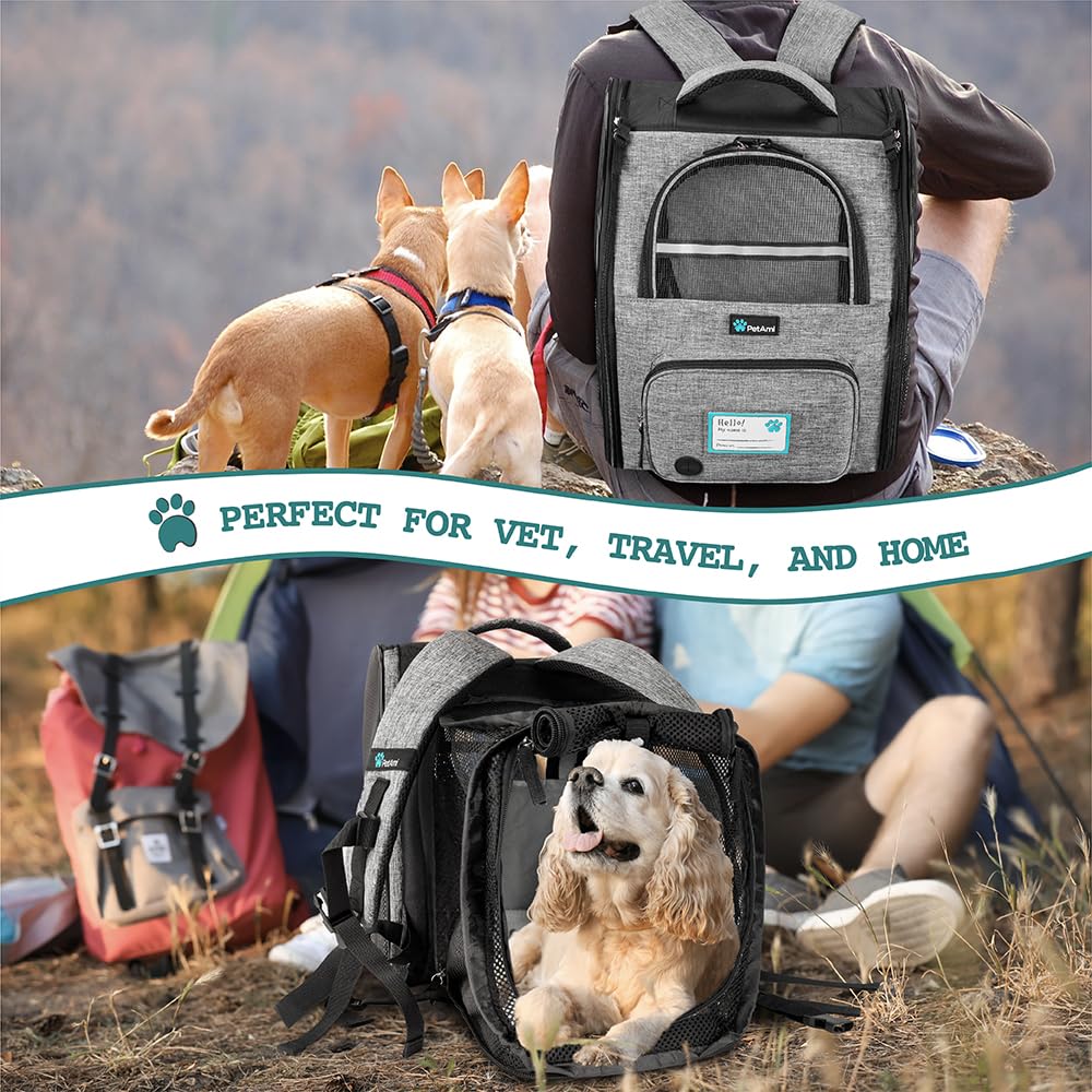 PetAmi expandable backpack 600d polyester emphasizes durability for adventures
