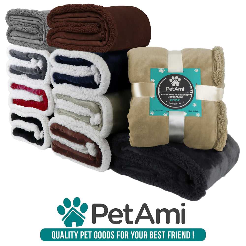 PetAmi blanket draped over sofa, offering leakproof protection.