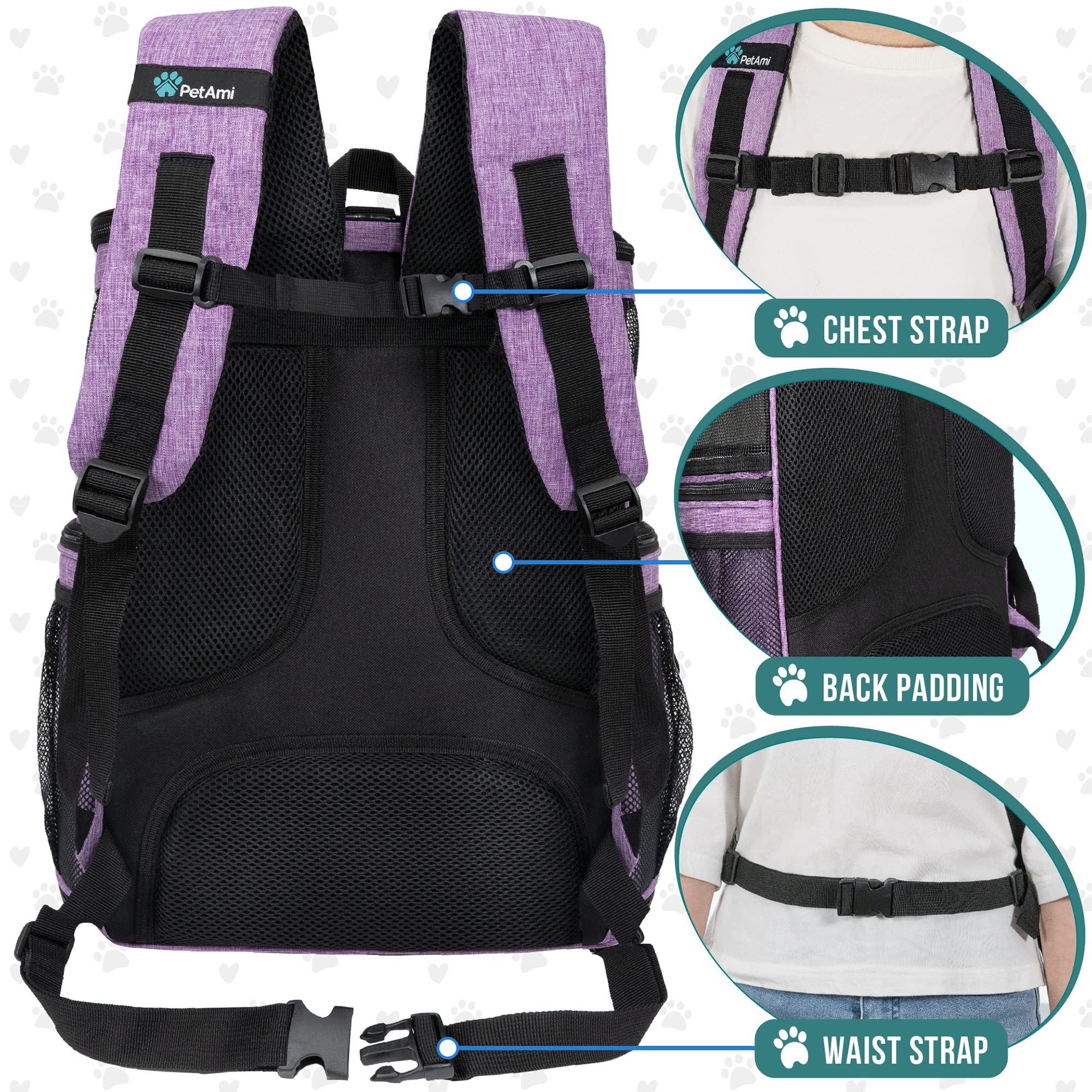 PetAmi four-way entry with zippered mesh windows for easy access.