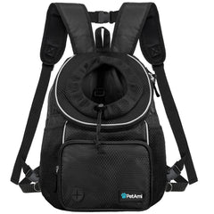 PetAmi front carrier backpack strap closeup showing thick padding for comfortable all-day wear.