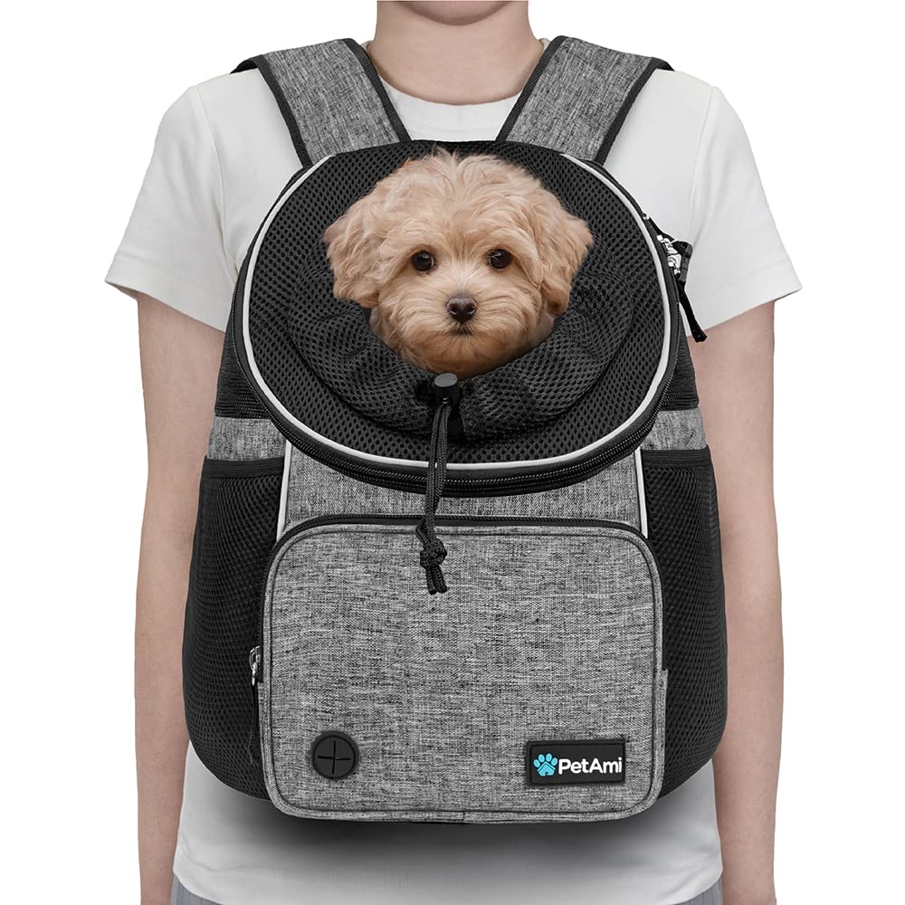 PetAmi front carrier interior safety strap keeps a small pet secure.