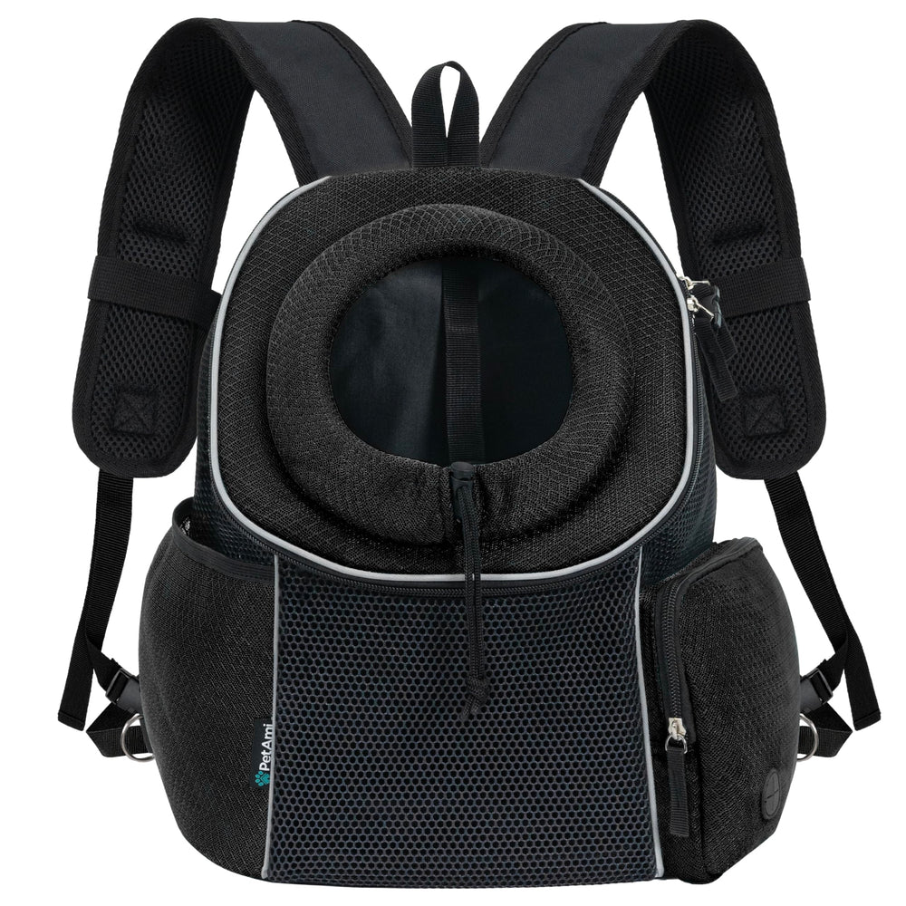 PetAmi front carrier with ventilated mesh for breathability during outdoor adventures.