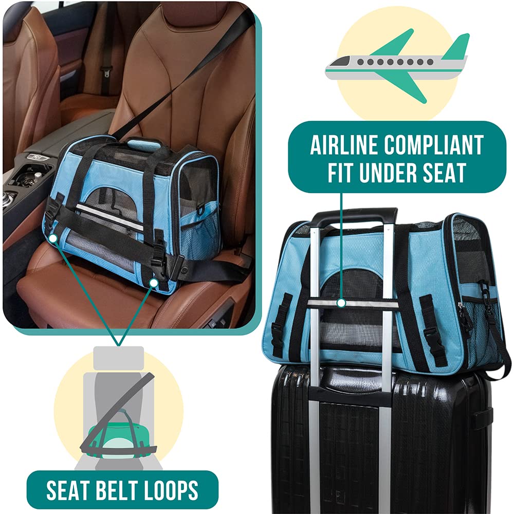 PetAmi carrier includes front pocket and ID tag for travel organization