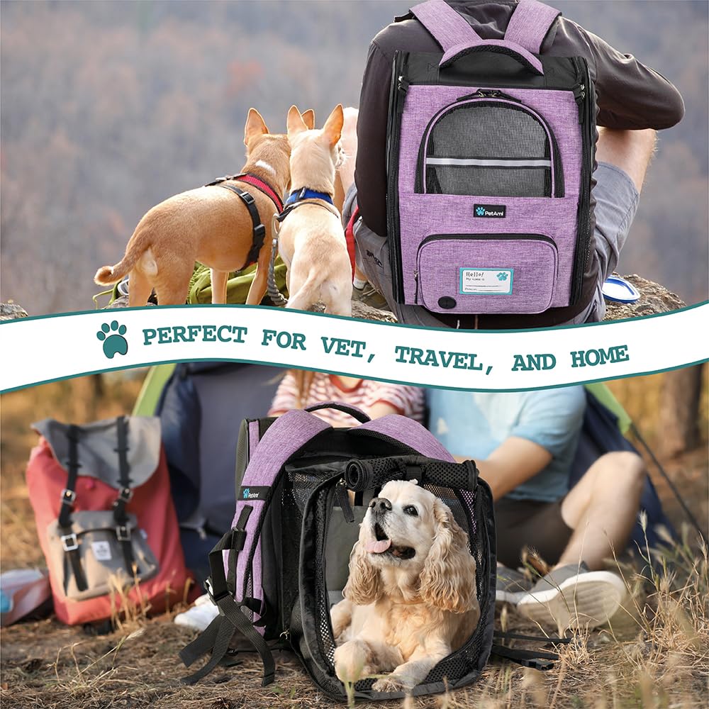 PetAmi front-pocket poop bag dispenser and side pockets for essentials