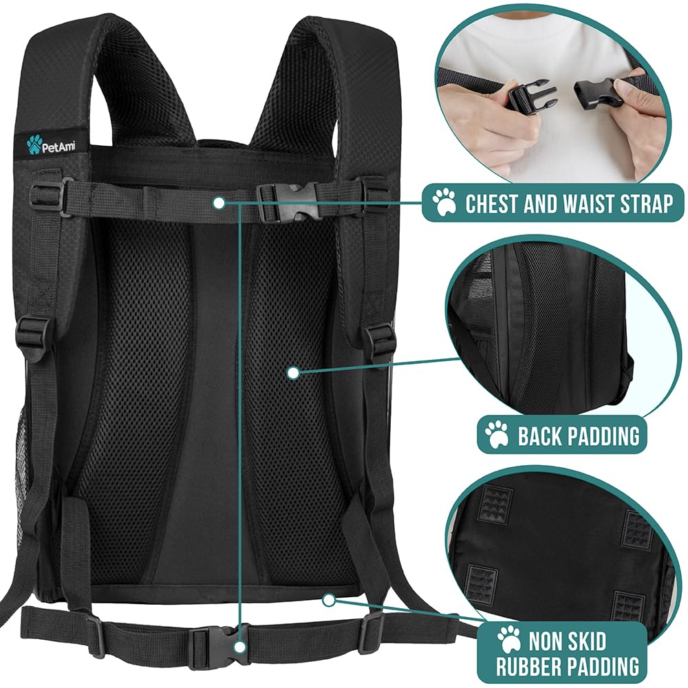 PetAmi front-pocket storage helps carry essentials during trips.