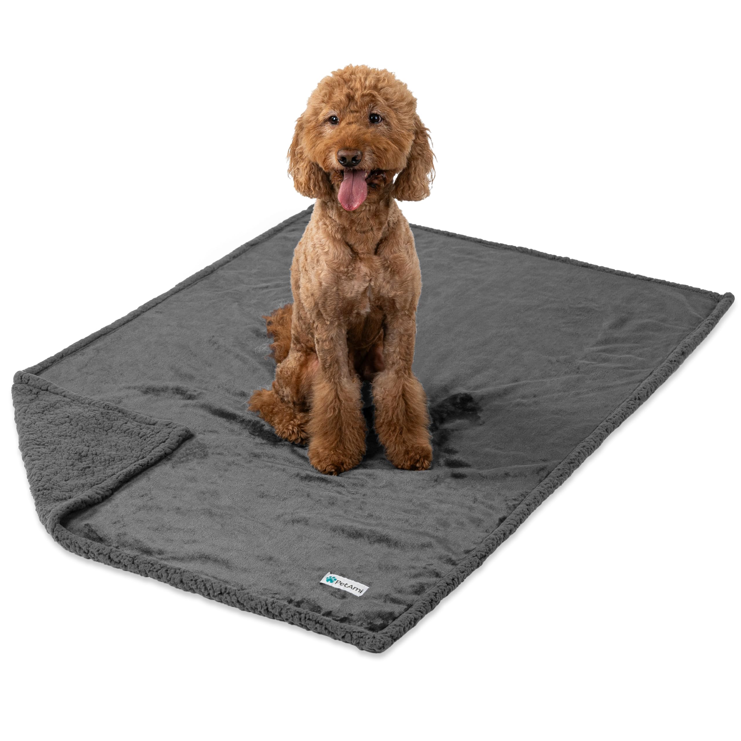 PetAmi large-90x90-blanket provides spacious coverage on bed.