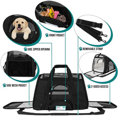 PetAmi large travel bag with sherpa bed for cozy rests.