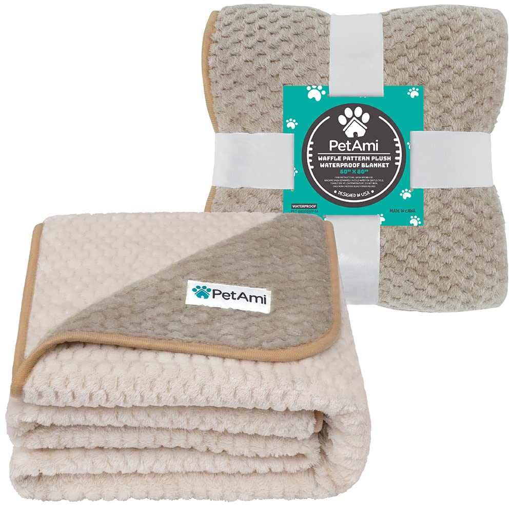 PetAmi leakproof dog blanket edge stitching adds durability against claws