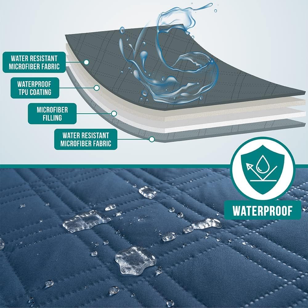 PetAmi machine-washable dog blanket blue for easy cleaning.