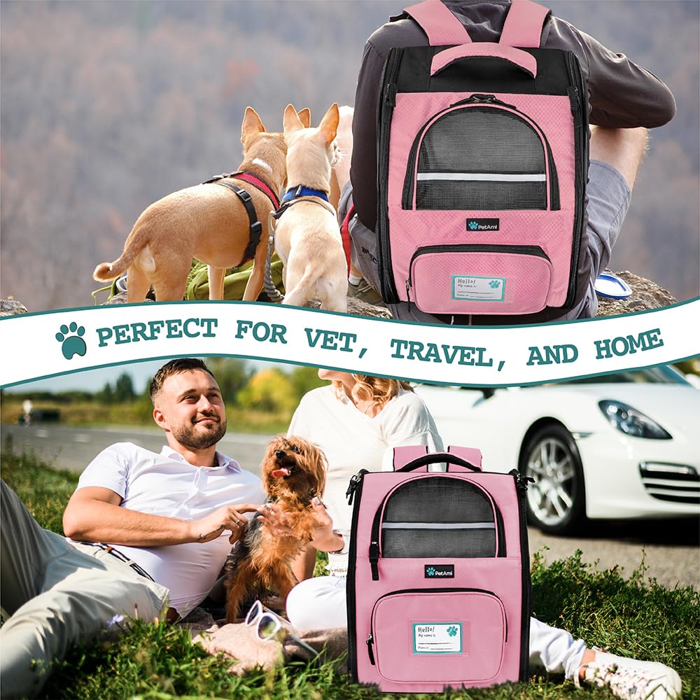 PetAmi pockets and collapsible bowl for convenient travel essentials