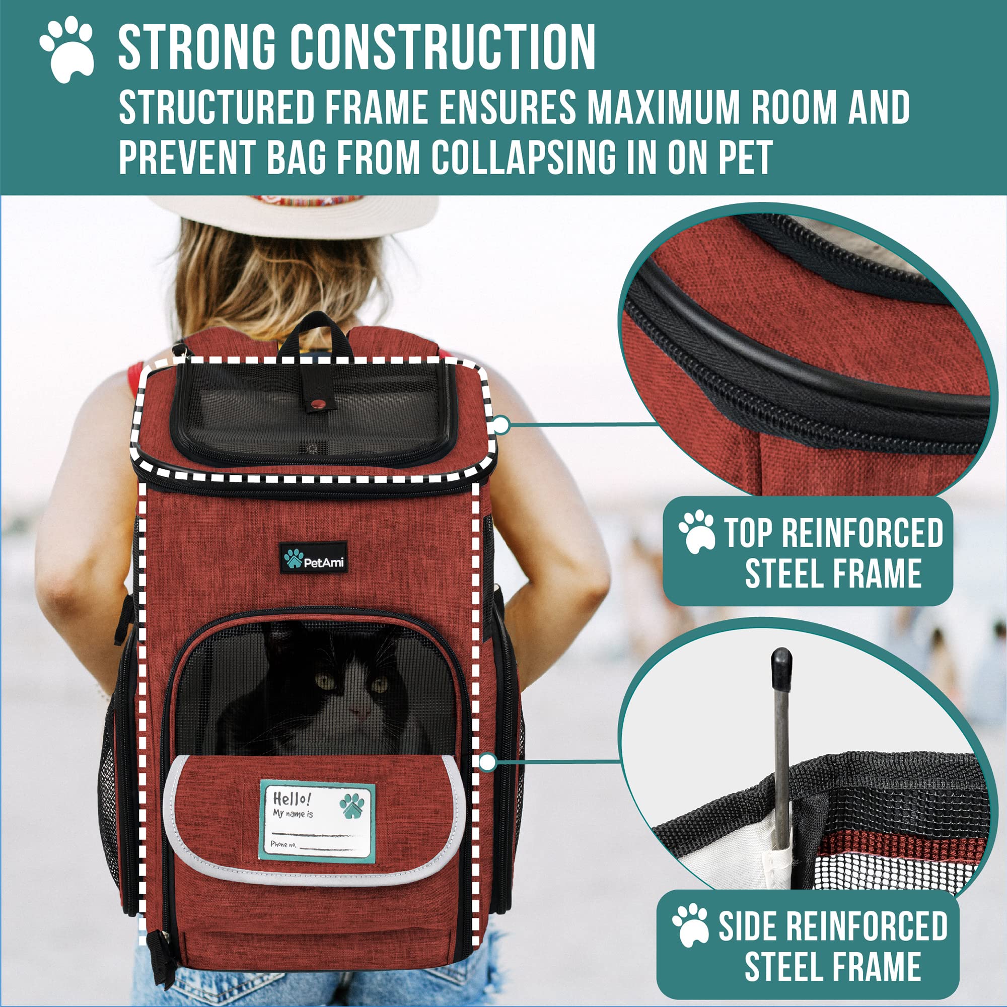 PetAmi padded straps reduce shoulder strain during long trips