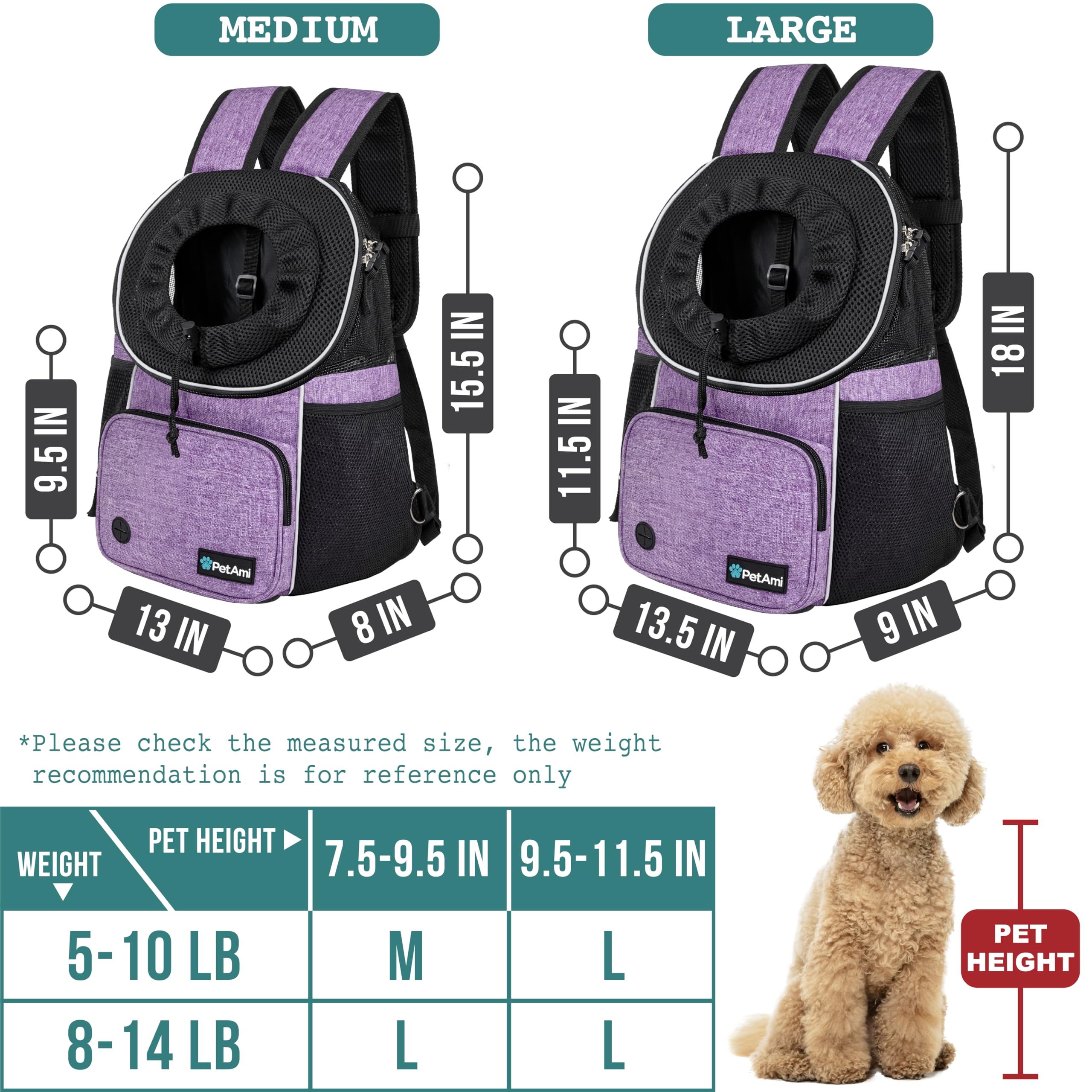 PetAmi padded shoulder straps provide comfort on long hikes