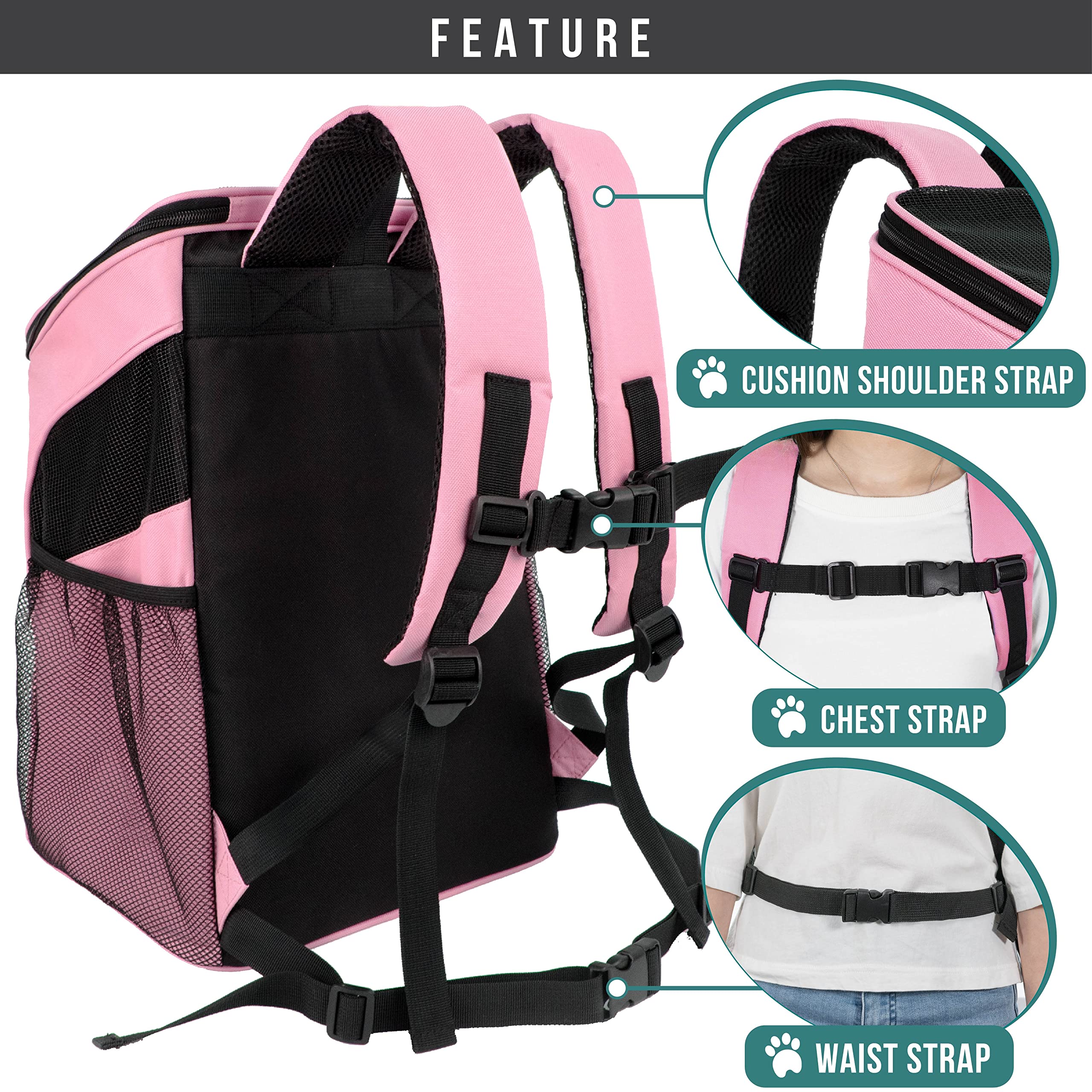PetAmi padded shoulder straps deliver comfortable carrying