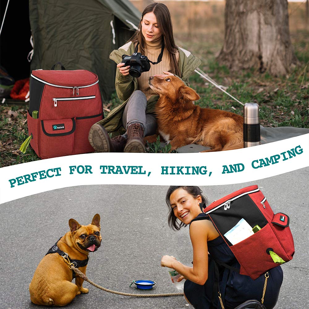 PetAmi padded shoulder straps and back support make long trips comfortable.