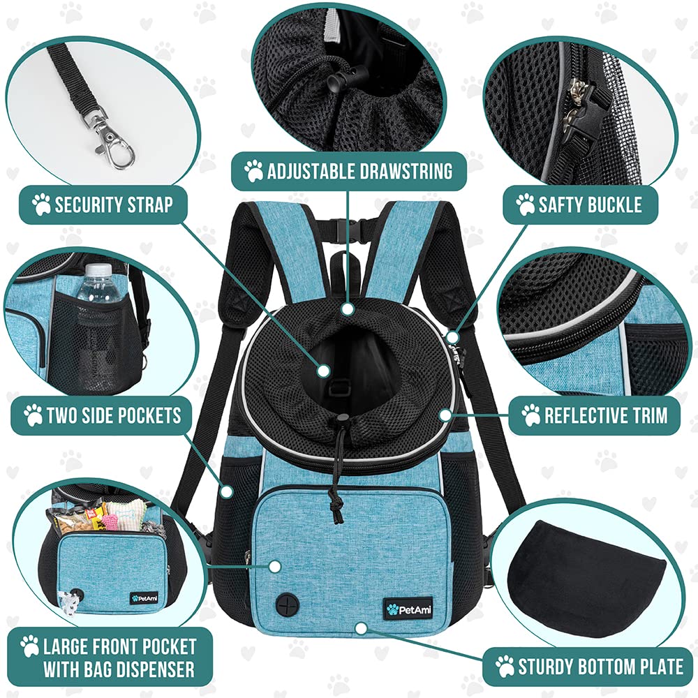 PetAmi padded shoulder straps close-up emphasizing comfort on long trips
