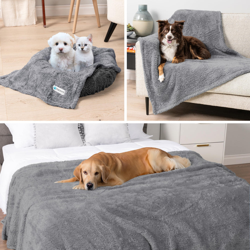 PetAmi pee-proof couch cover in car or lounge area during travel.