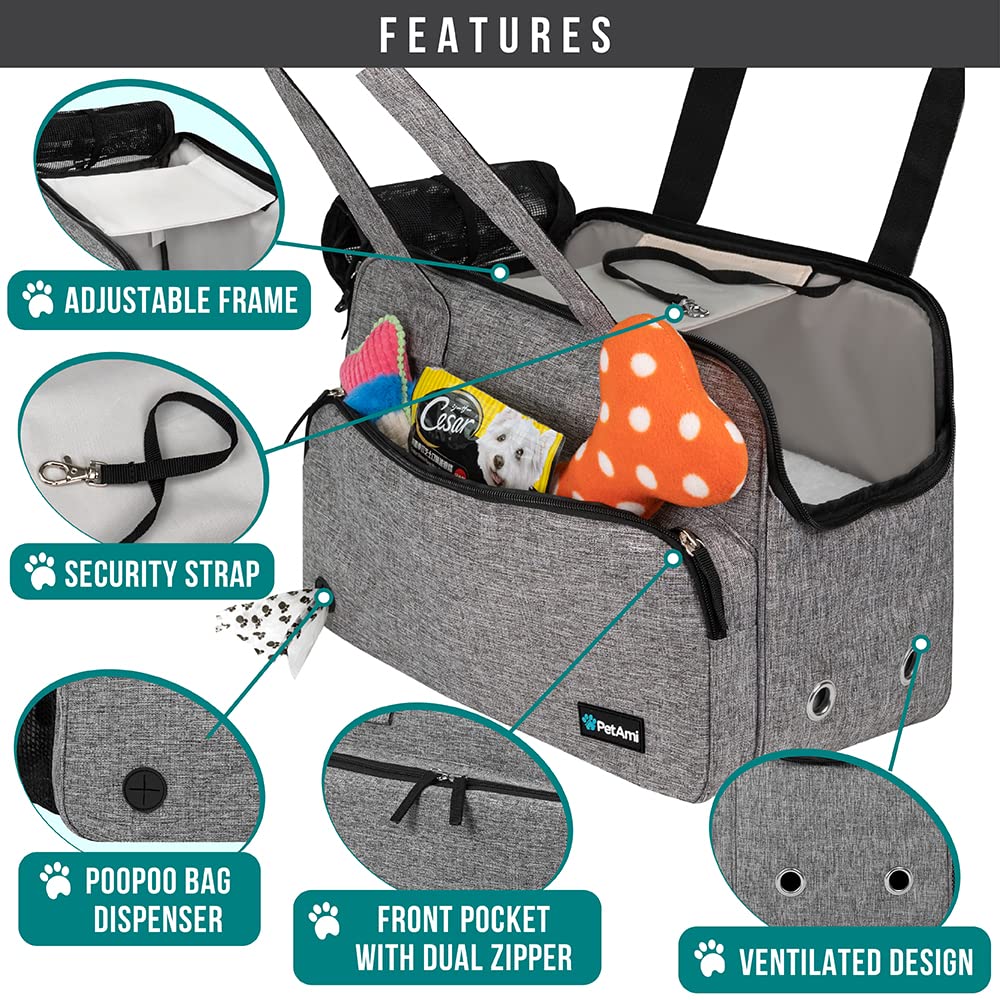 PetAmi carrier interior shows safety buckle to secure your pet