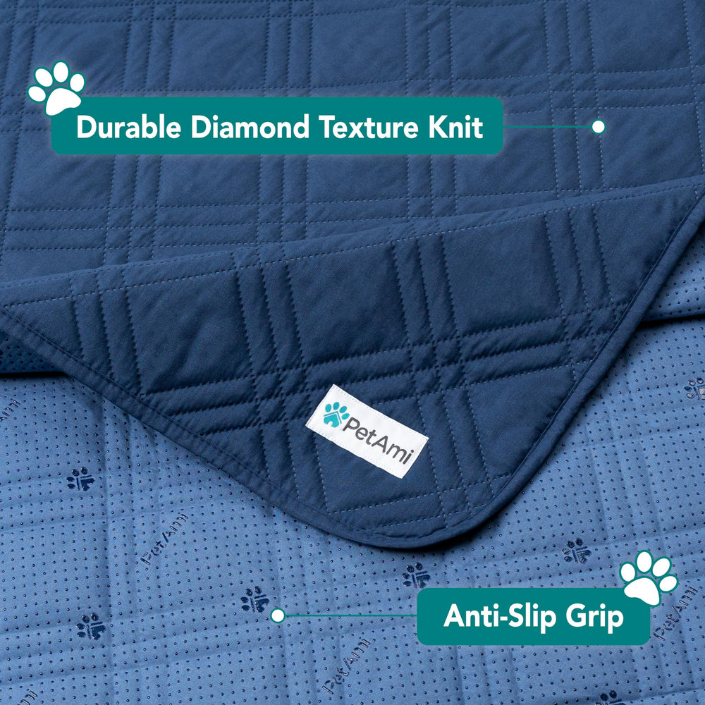 PetAmi hair-repelling cover blue helps keep furniture cleaner.