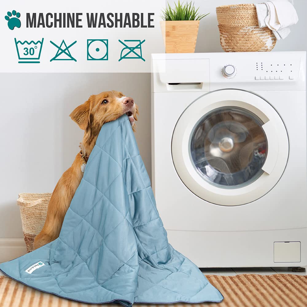 PetAmi Premium Cooling Dog Blanket bed-side view signals cozy lounging.