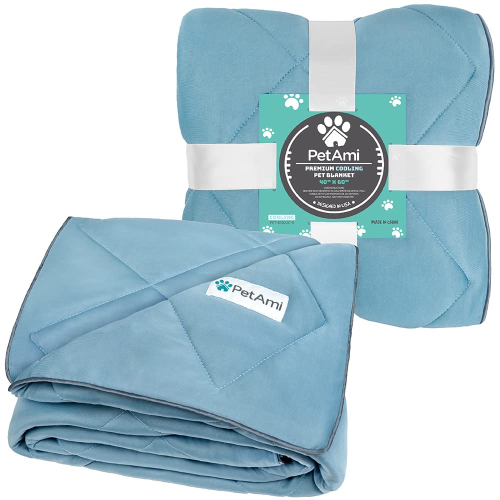 PetAmi Premium Cooling Dog Blanket cat use shows comfy lounging for cats.
