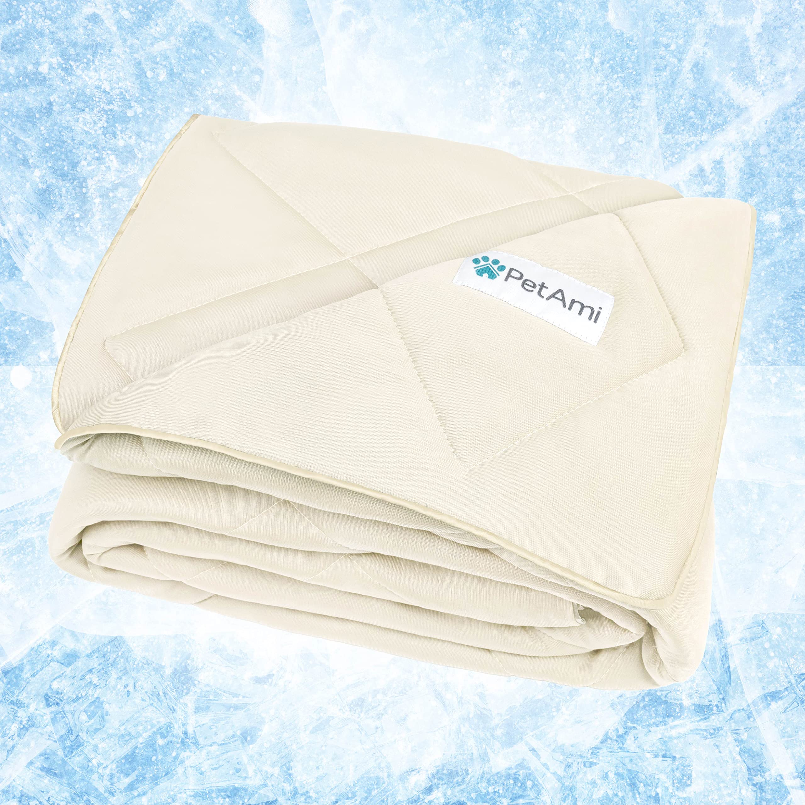 PetAmi Premium Cooling Dog Blanket close-up shows plush, cozy fabric.