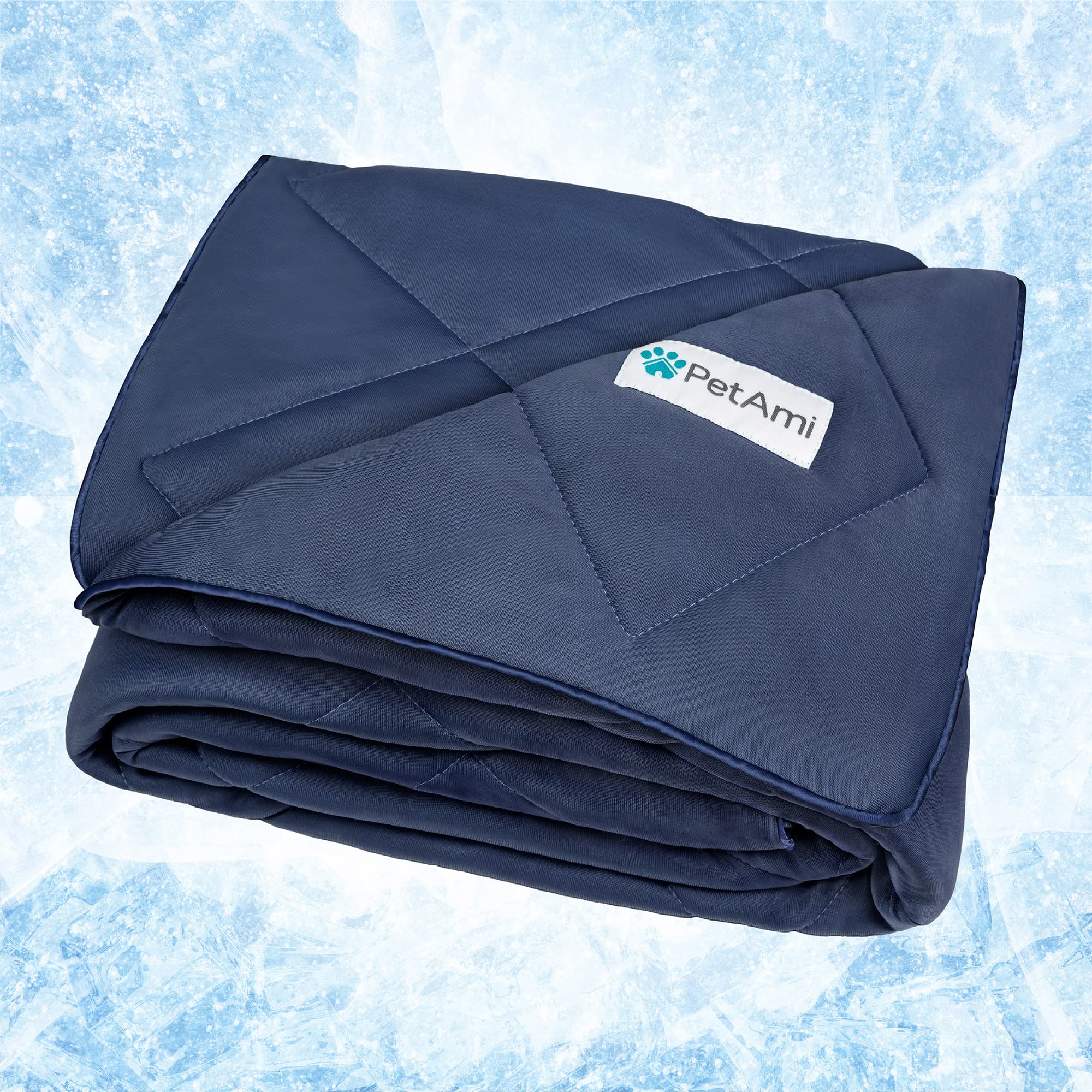 PetAmi Premium Cooling Dog Blanket fold view for compact travel-friendly cooling