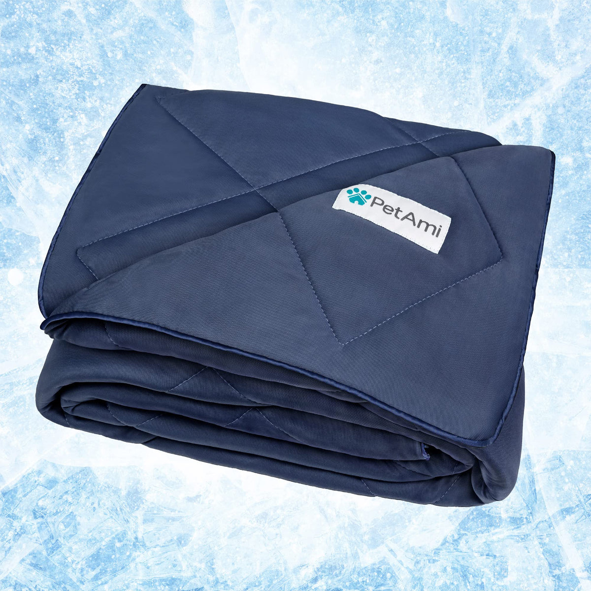 PetAmi Premium Cooling Dog Blanket fold view for compact travel-friendly cooling