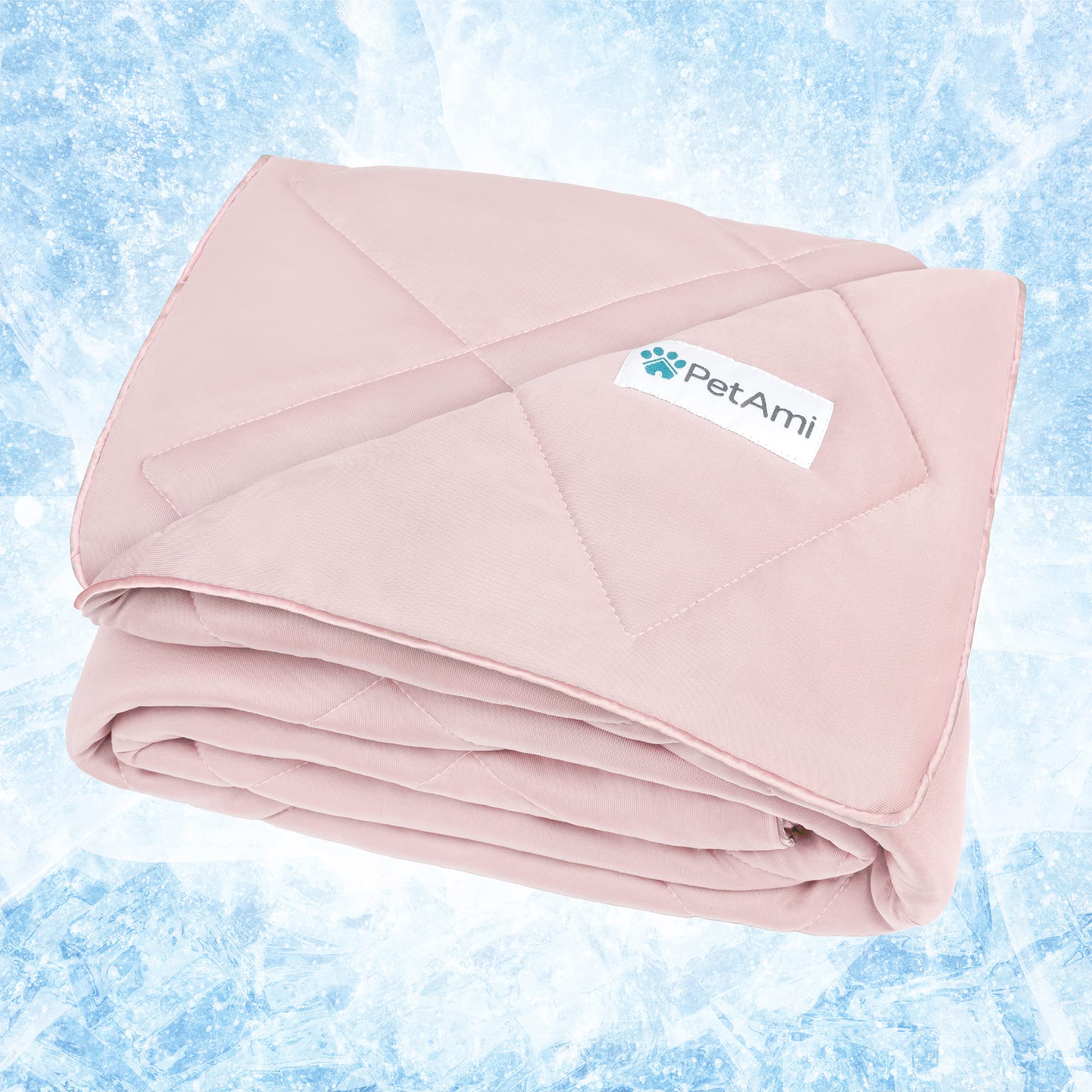 PetAmi premium cooling blanket folded showing fluffy reversible texture for year-round comfort
