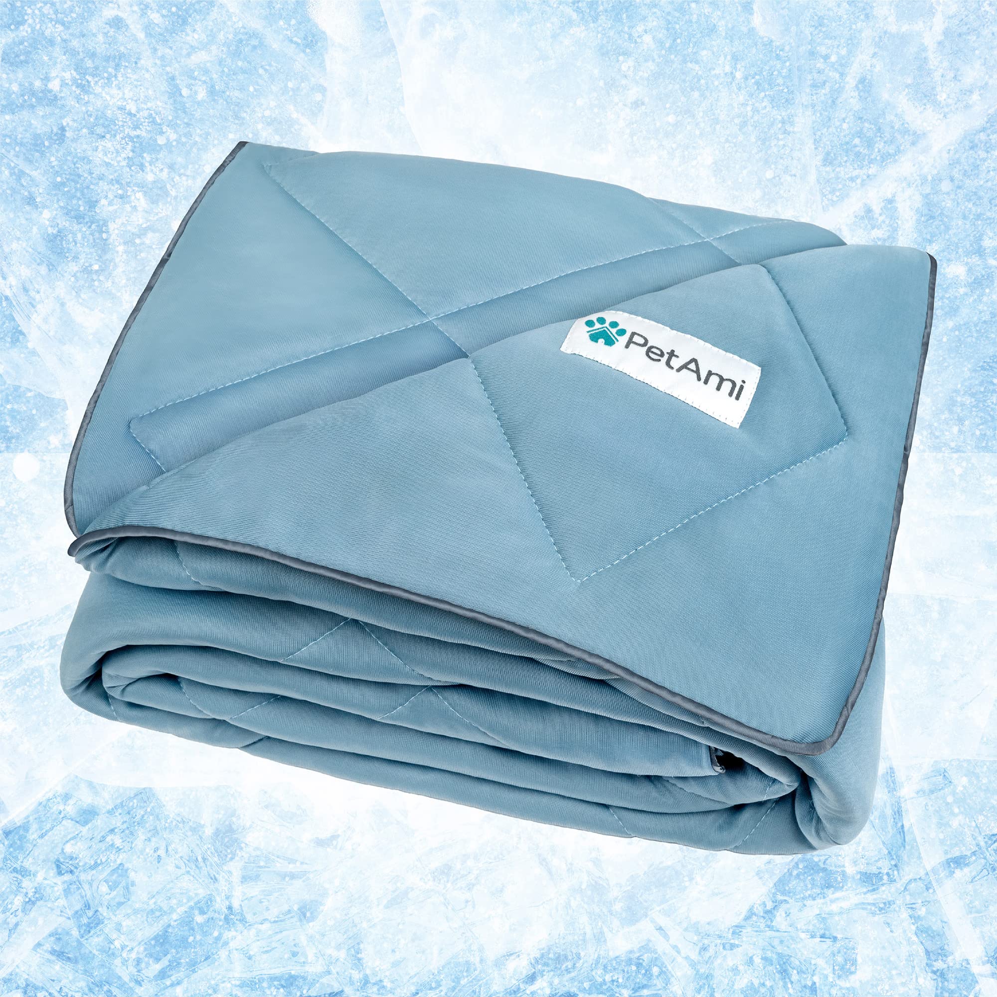 PetAmi Premium Cooling Dog Blanket front view for cooling comfort and sofa protection.