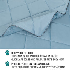 PetAmi Premium Cooling Dog Blanket in car for travel comfort
