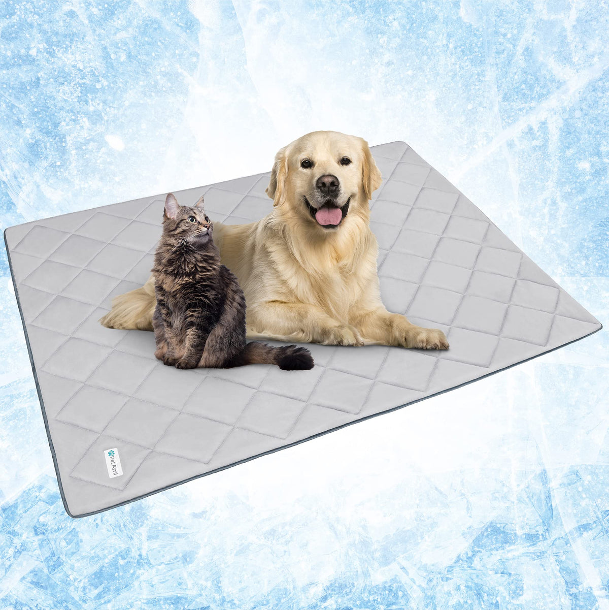 PetAmi premium cooling dog blanket on sofa offering cooling comfort for pets