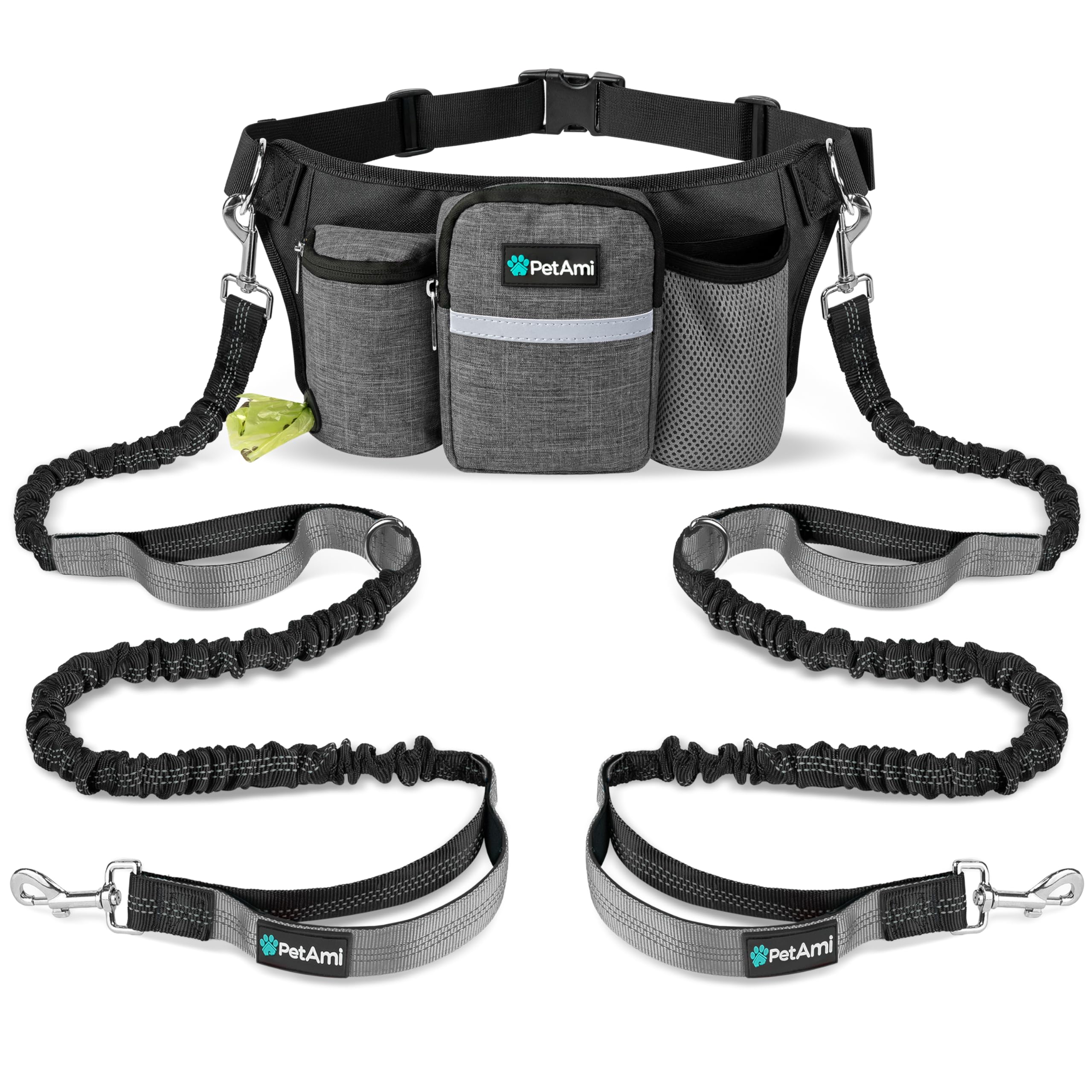 PetAmi Premium durable fanny-pack all-in-one design for everyday excursions.