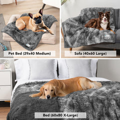PetAmi queen-size blanket covering bed ideal for large dogs.