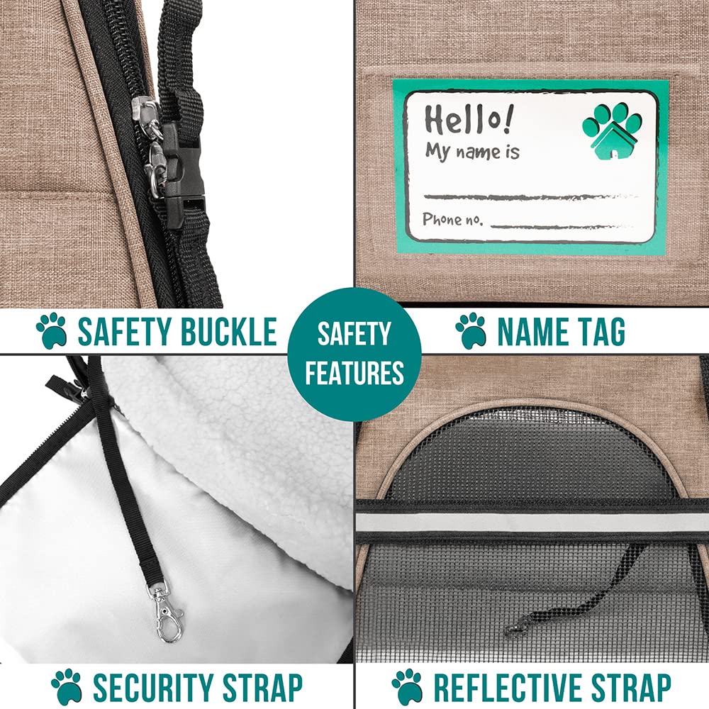 PetAmi reflective trim improves visibility during low-light outdoor travel.