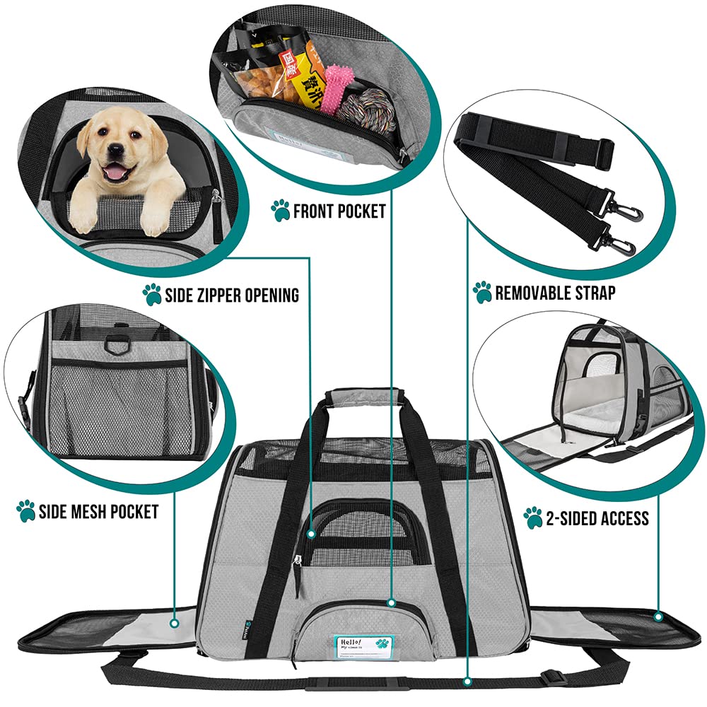 PetAmi removable sherpa bed inside carrier for cozy rests