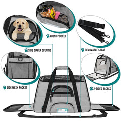 PetAmi removable sherpa bed inside carrier for cozy rests