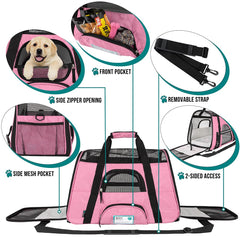 PetAmi removable sherpa bed inside carrier for cozy rest on trips