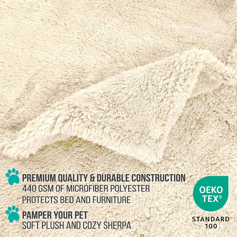 PetAmi reversible beige blanket for dogs highlights dual warmth and style