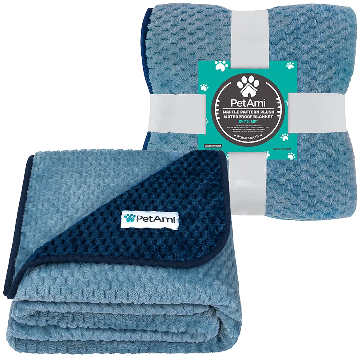 PetAmi reversible dog blanket waffle-pattern highlights dual-sided warmth for cozy naps.