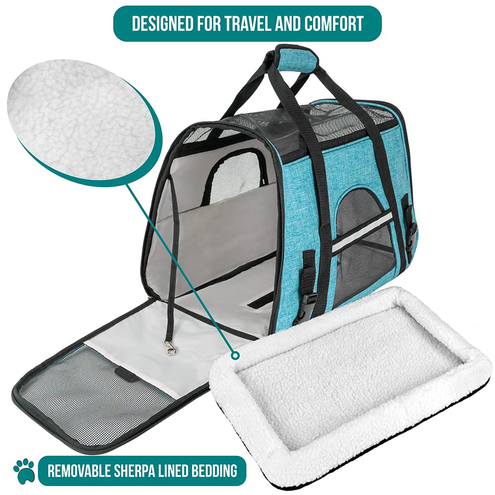 PetAmi carrier safety features with buckles and harness clip