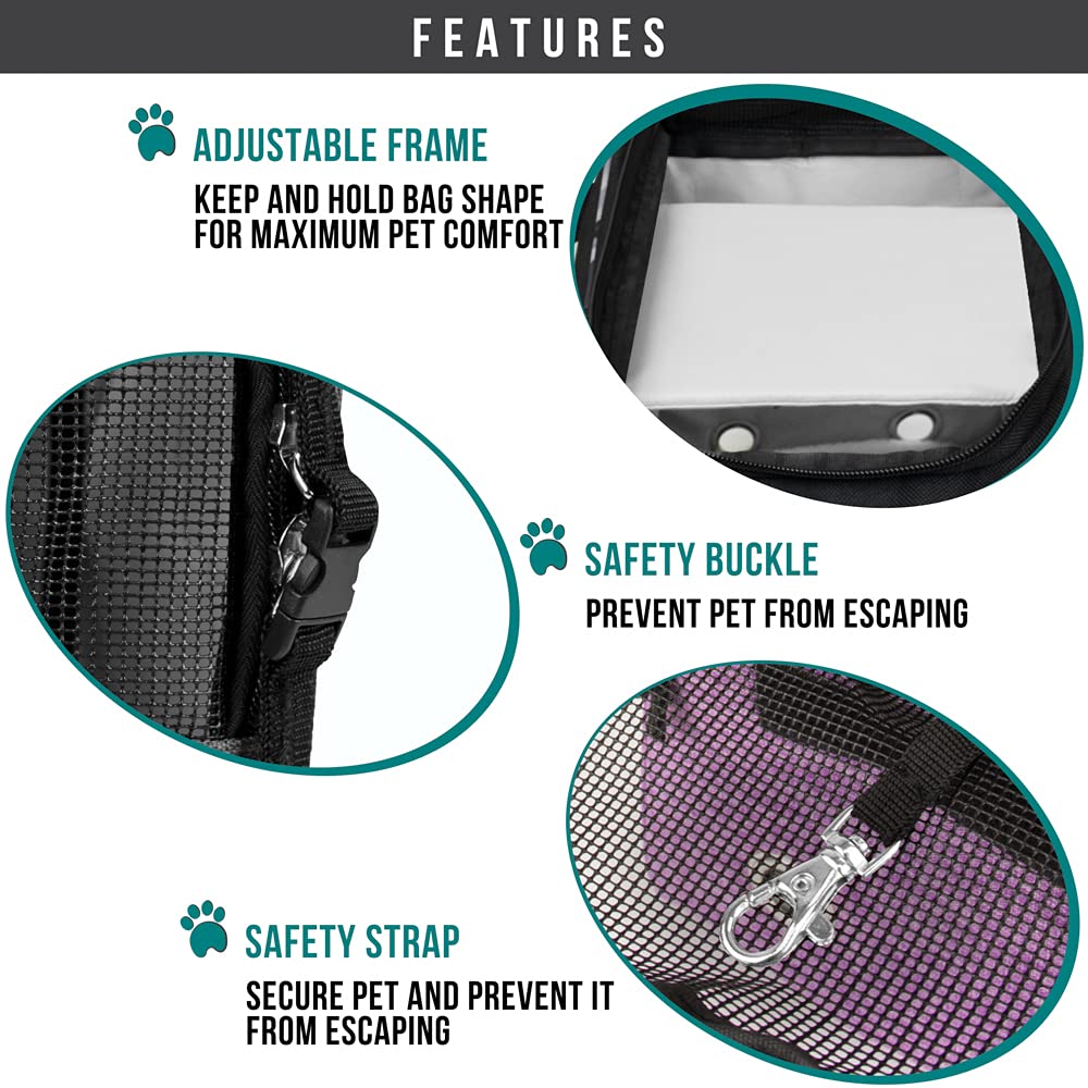 PetAmi safety buckle zippers and harness clip secure pets