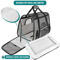 PetAmi safety buckle zippers and harness clip securely keep pets inside.