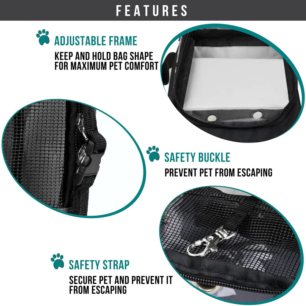 PetAmi safety buckle zippers demonstrate secure harness attachment for peace of mind