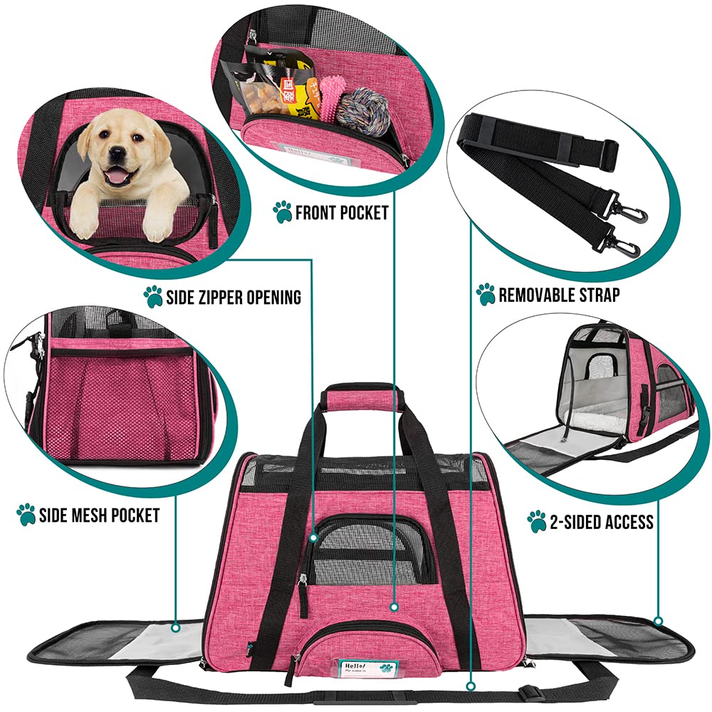 PetAmi carrier includes removable sherpa bed for comfy rest at home or travel