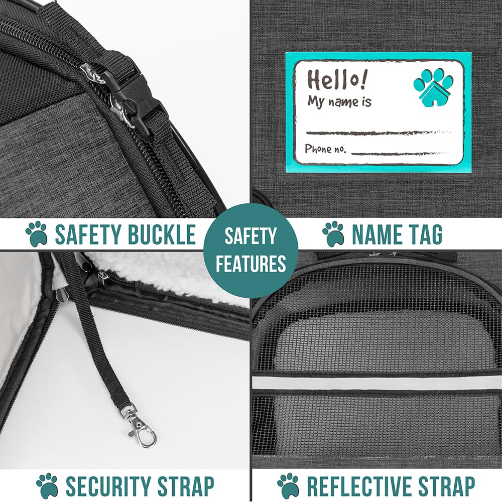 PetAmi sherpa-lined bedding inside offers cozy resting for anxious travelers